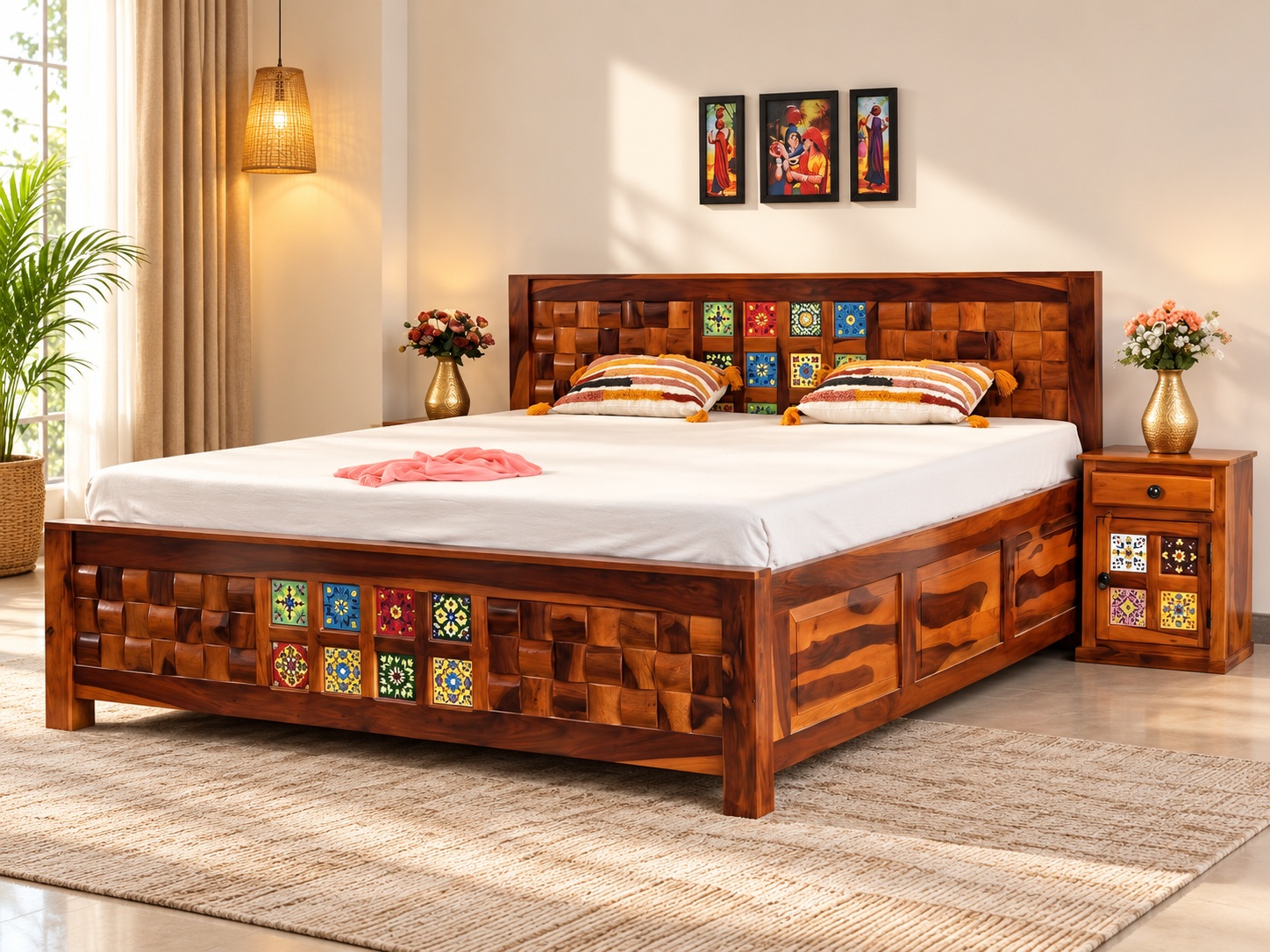 Artisan Mosaic Wood Bed