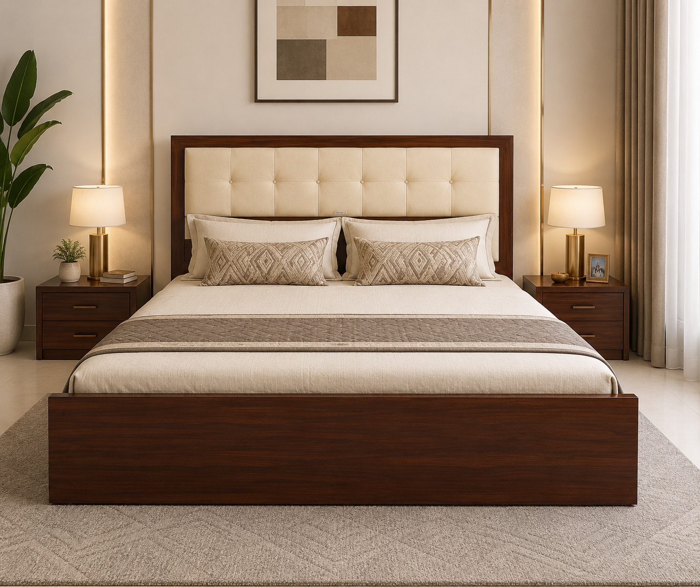 Walnut Grid Bed